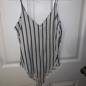 Black and White Striped Bodysuit
